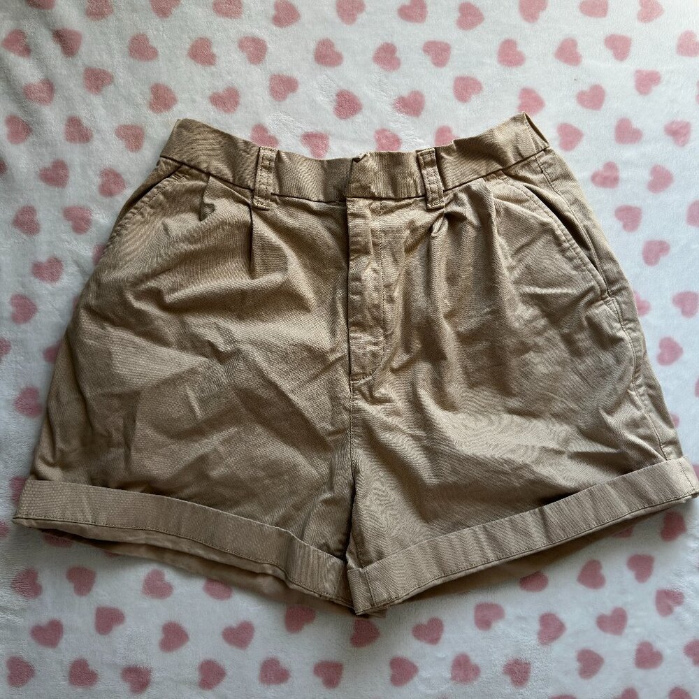 Khaki GAP High-Waisted Shorts